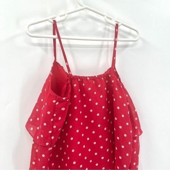 THE CHILDREN'S PLACE Girl's Pink & White Polka Dot Tiered Tank Top Size M - Picture 6 of 8
